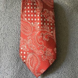 Embroidered vintage red tie